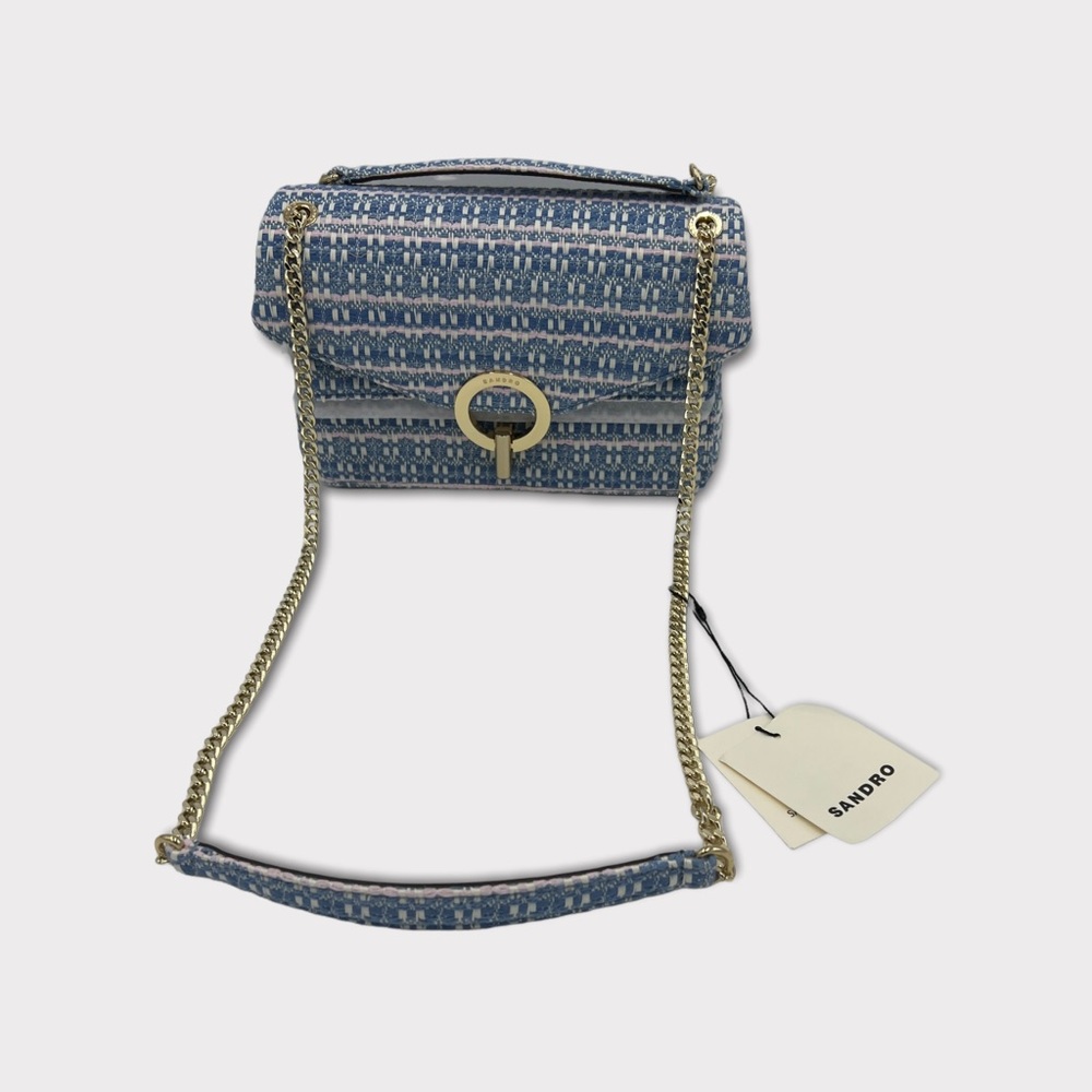 Sandro Paris Yza Tweed Chain Bag NWT